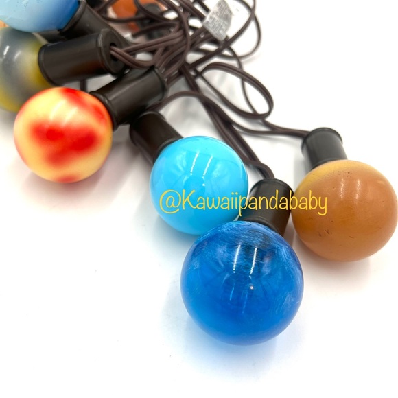 Rare Vintage Handpainted Solar System Planets Outer Space Glass String Lights - Picture 5 of 8